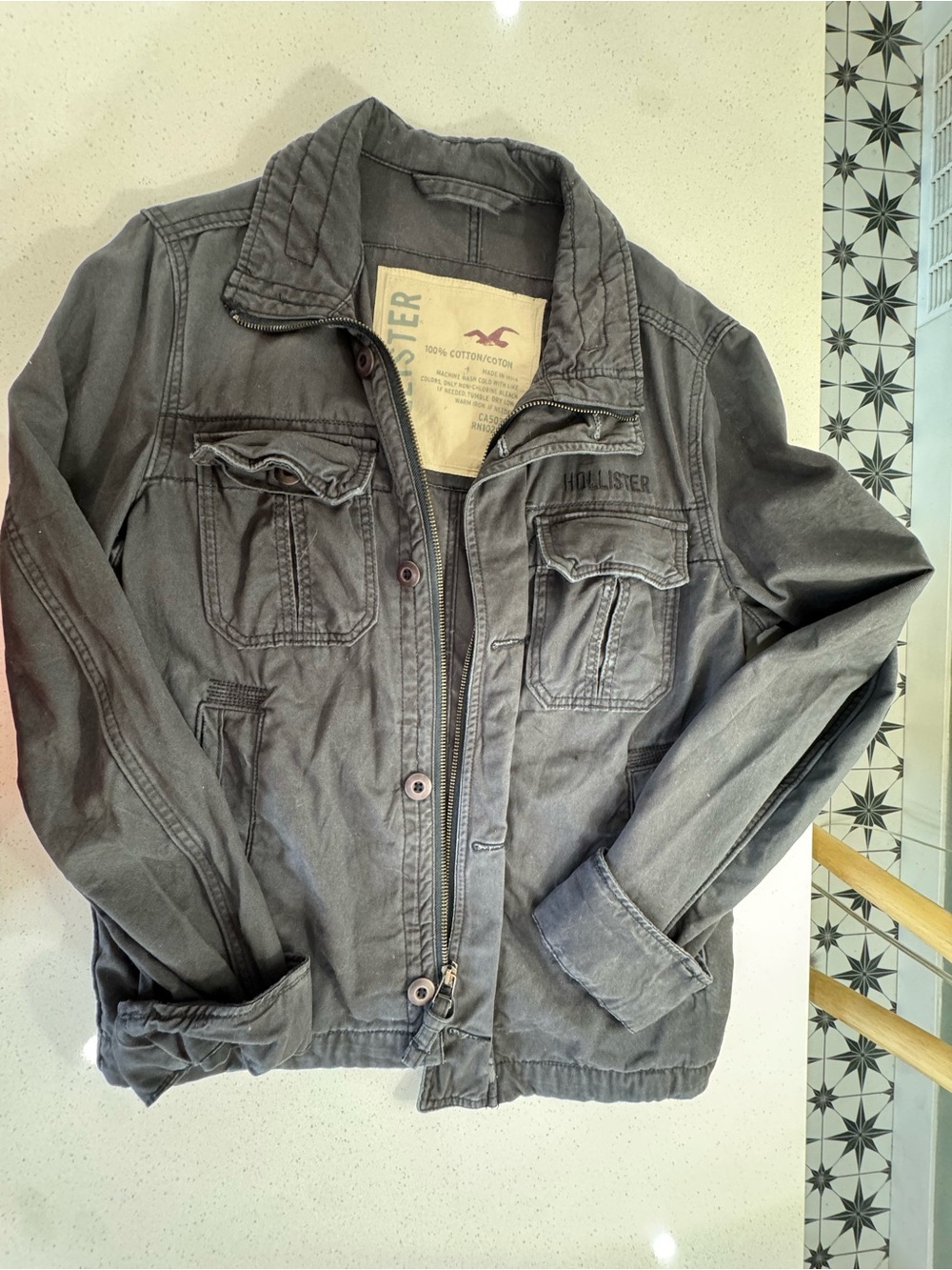 Hollister Charcoal Gray Utility Jacket